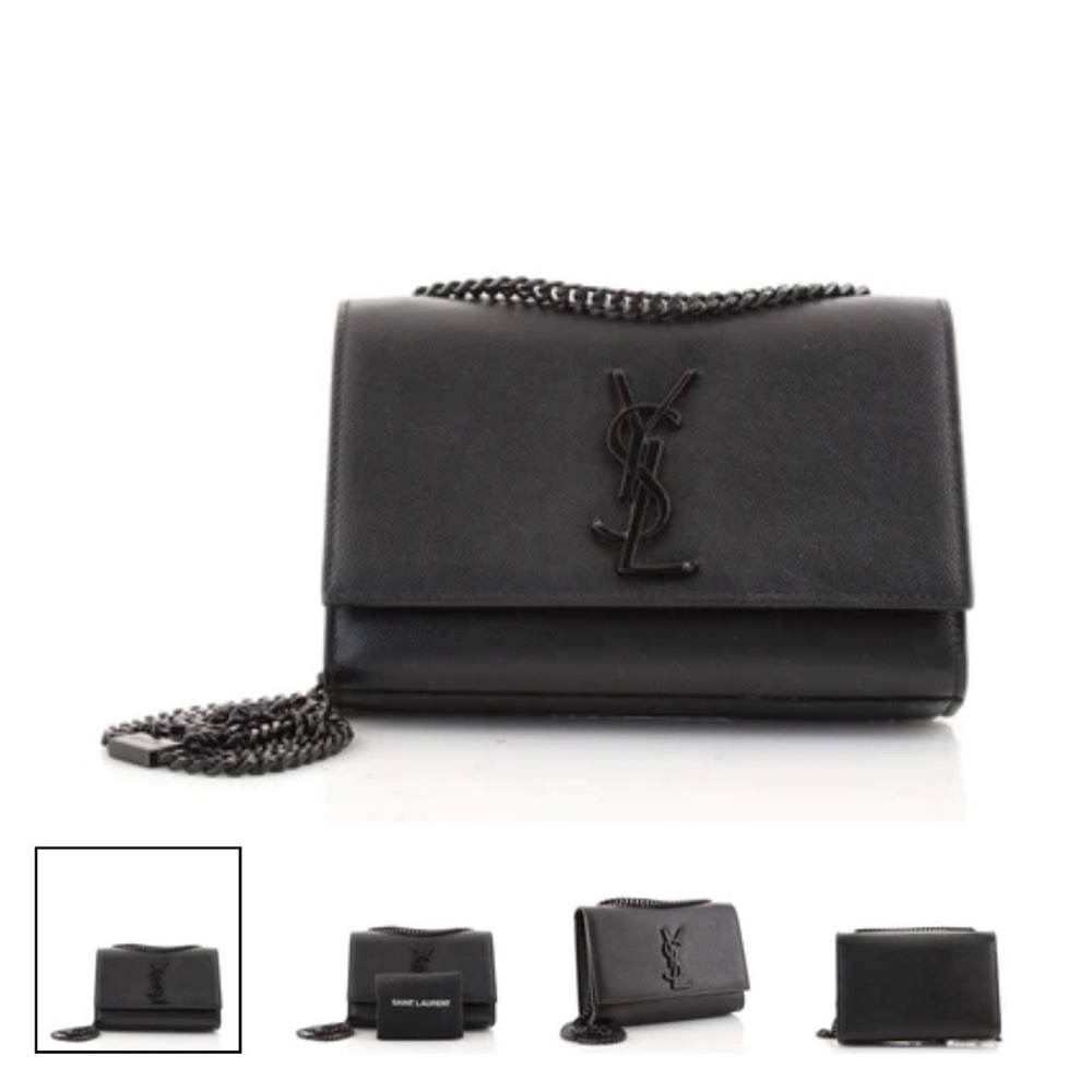 Saint Laurent Black Monogrammed Kate Bag Small